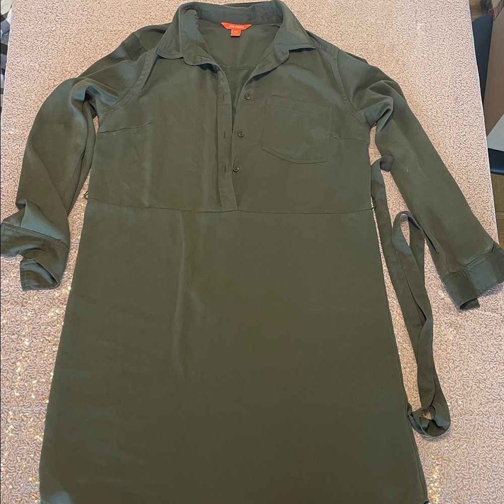 Joe Fresh Dark Green Long Sleeve Dress